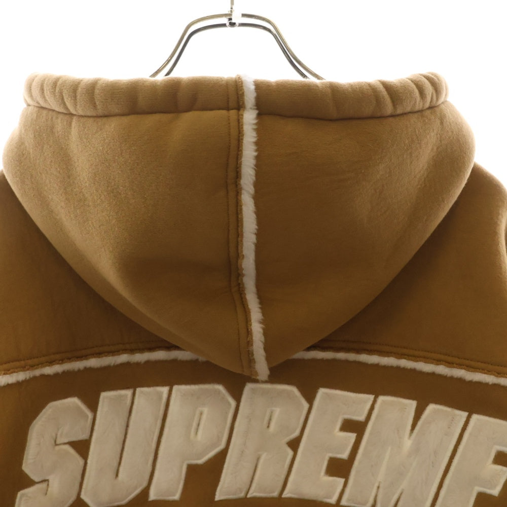 SUPREME(シュプリーム) 21AW Faux Shearling Hooded Jacket フェイク シアリング フーディージャケット ジップアップパーカー ベージュ