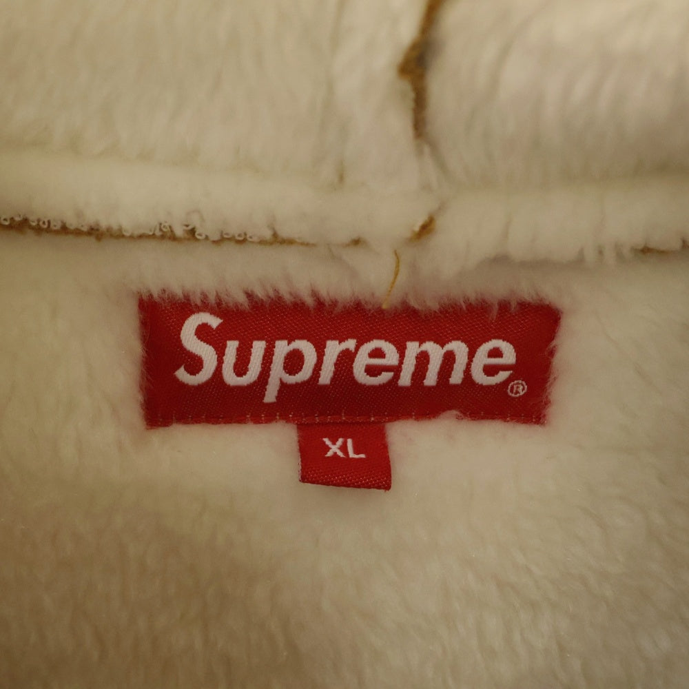 SUPREME(シュプリーム) 21AW Faux Shearling Hooded Jacket フェイク シアリング フーディージャケット ジップアップパーカー ベージュ