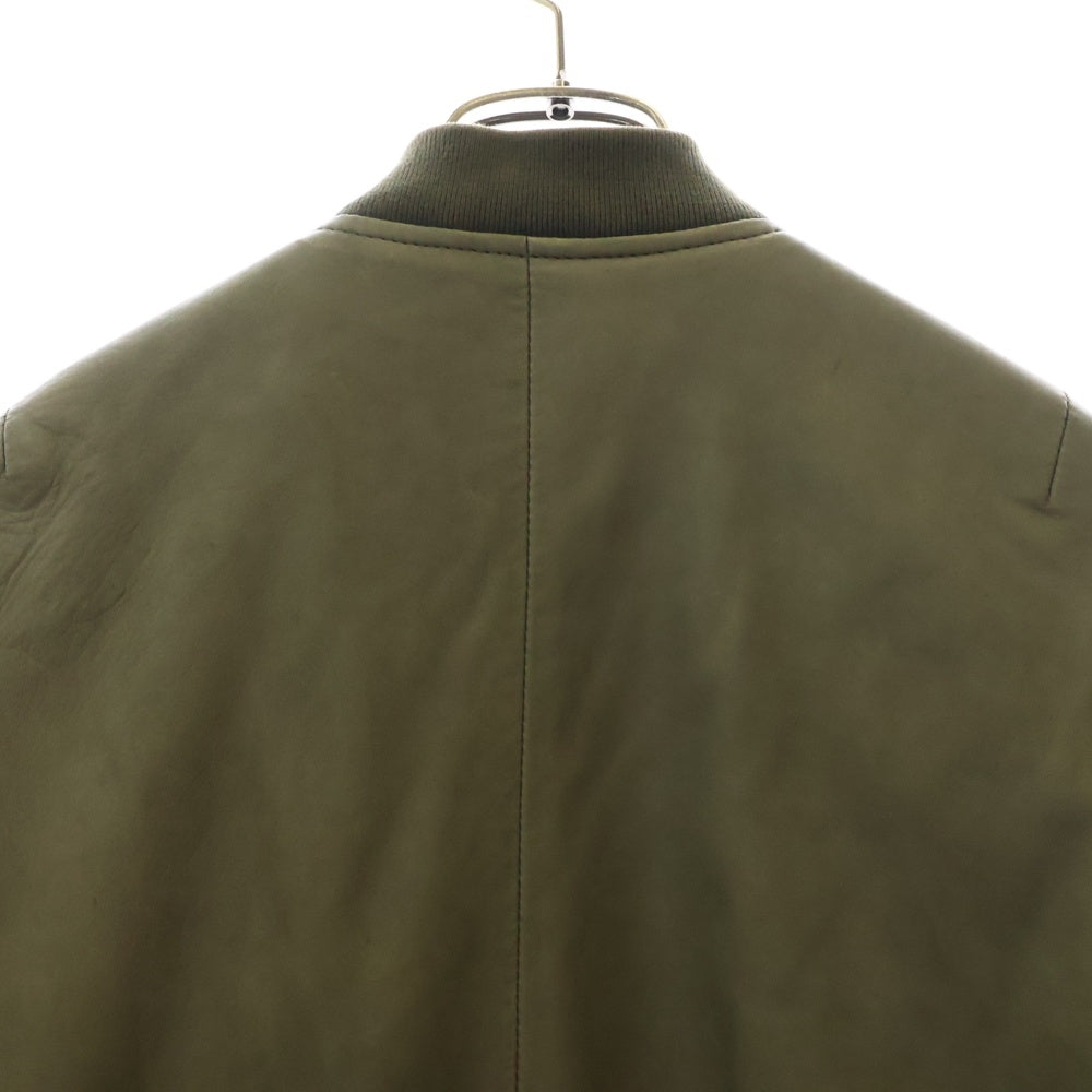 DIESEL(ディーゼル) Sheepskin Leather Jacket MA-1 シープスキン レザージャケット カーキ