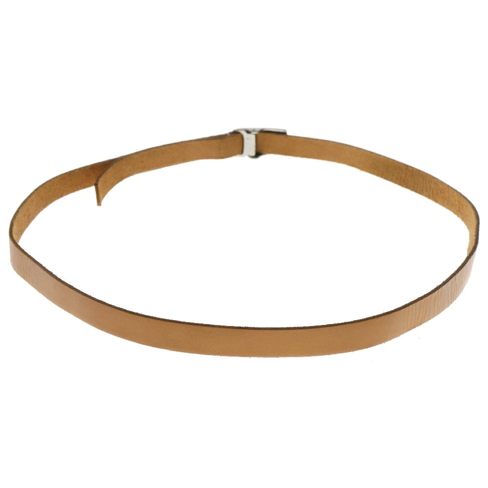 Yohji Yamamoto(ヨウジヤマモト) SOLID BRASS Belt ロゴレザーベルト ベージュ