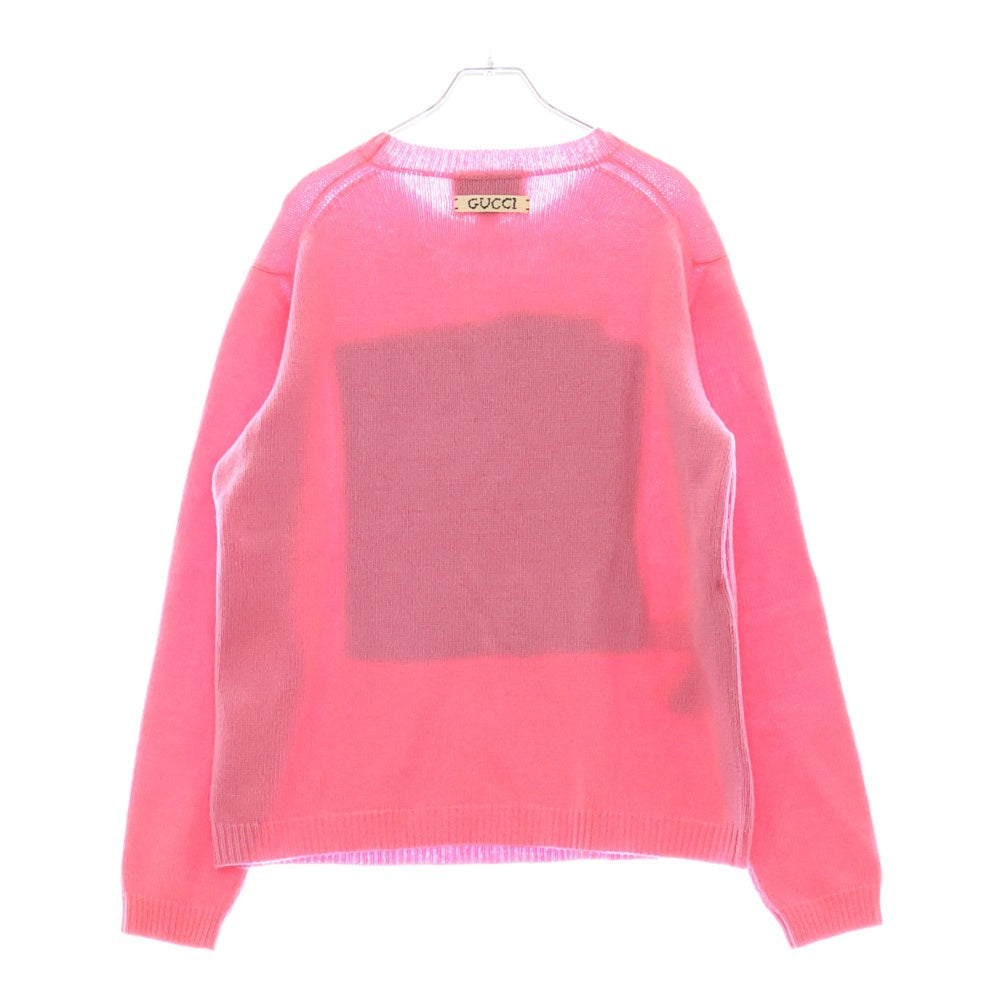 GUCCI(グッチ) ×Disney Donald Duck Sweater ディズニー キャラクタープリント クルーネックニットセーター ピンク 652620 XKBSI