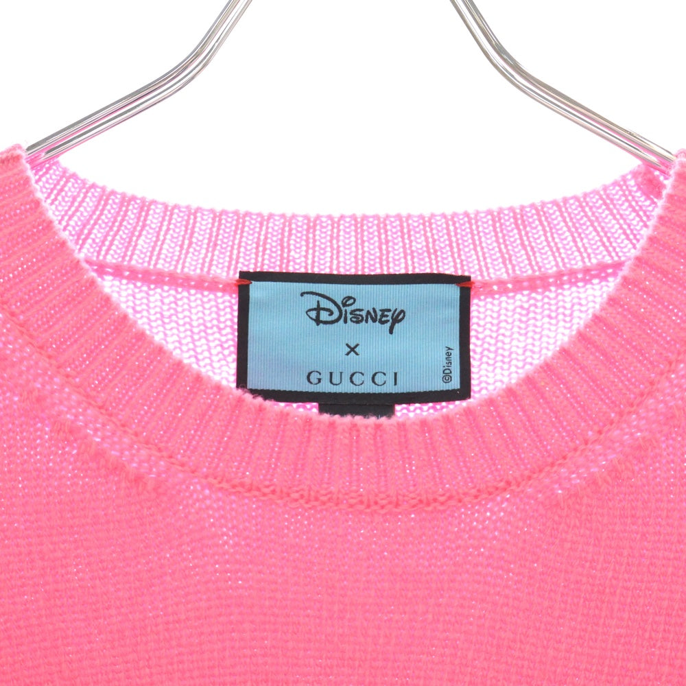 GUCCI(グッチ) ×Disney Donald Duck Sweater ディズニー キャラクタープリント クルーネックニットセーター ピンク 652620 XKBSI