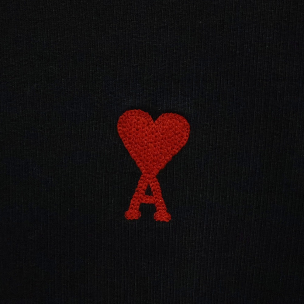 AMI Alexandre Mattiussi(アミアレクサンドルマテュッシ) Hoodie ロゴ刺繍 プルオーバースウェットパーカー フーディー ブラック WFHJ008.730