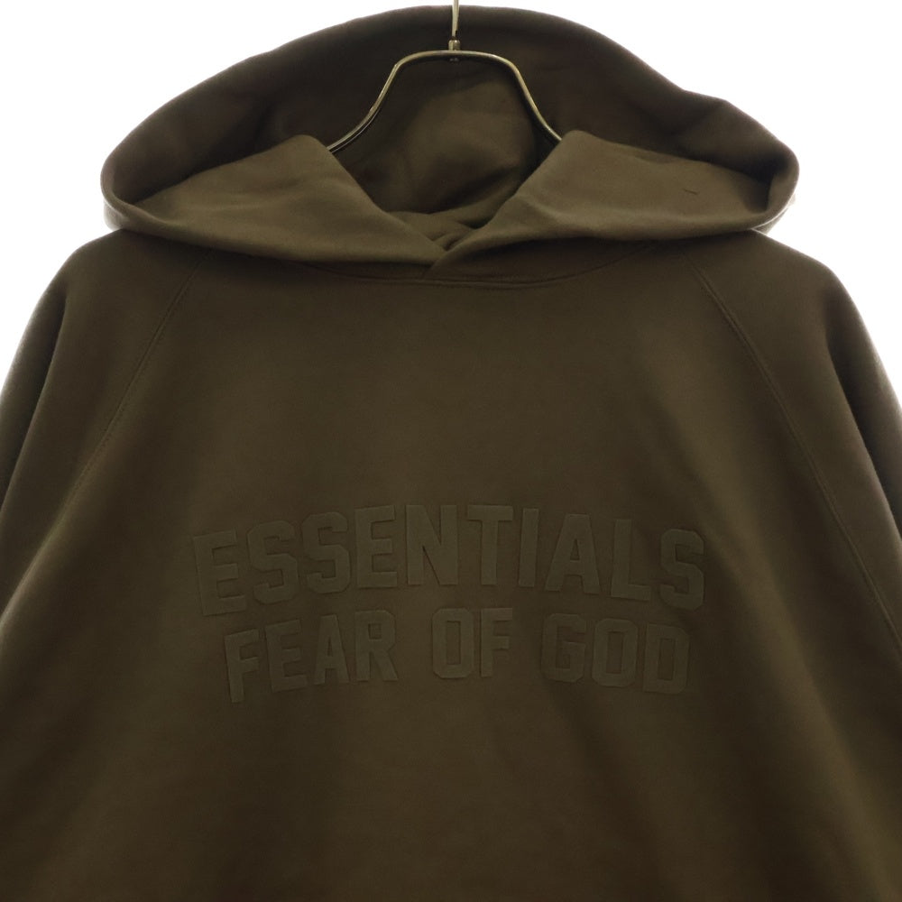 FEAR OF GOD ESSENTIALS(フィアオブゴッド エッセンシャルズ) HOODIE フロントフェルトロゴ プルオーバースウェットパーカー フーディー ブラウン