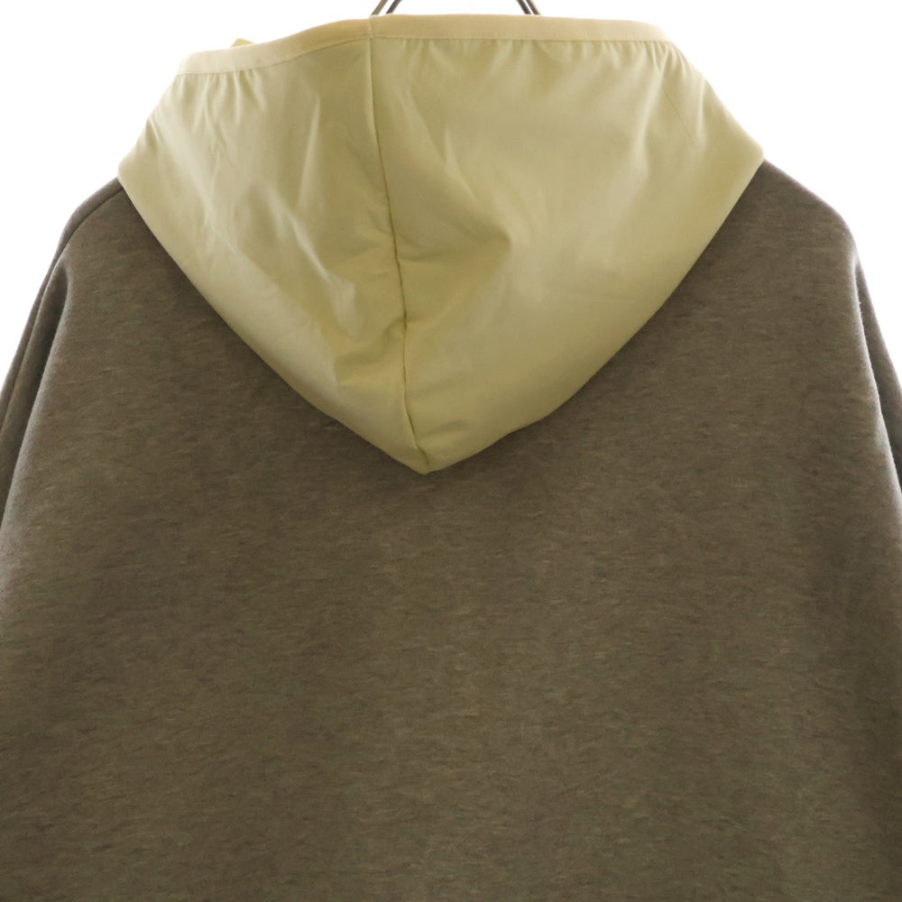 FEAR OF GOD ESSENTIALS(フィアオブゴッド エッセンシャルズ) HOODIE フロントフェルトロゴ ナイロン切替プルオーバースウェットパーカー フーディー グレー