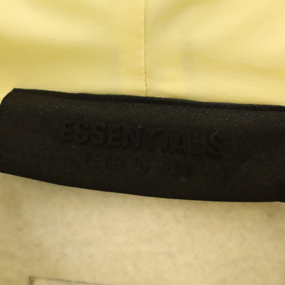 FEAR OF GOD ESSENTIALS(フィアオブゴッド エッセンシャルズ) HOODIE フロントフェルトロゴ ナイロン切替プルオーバースウェットパーカー フーディー グレー