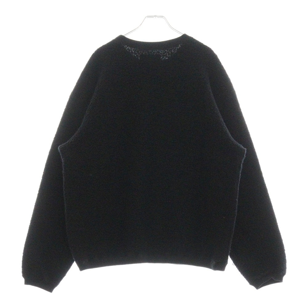 ROUGH AND RUGGED(ラフアンドラゲッド) WOOL BOA SWEAT ウール ボア スウェット フロント刺繍 ブラック