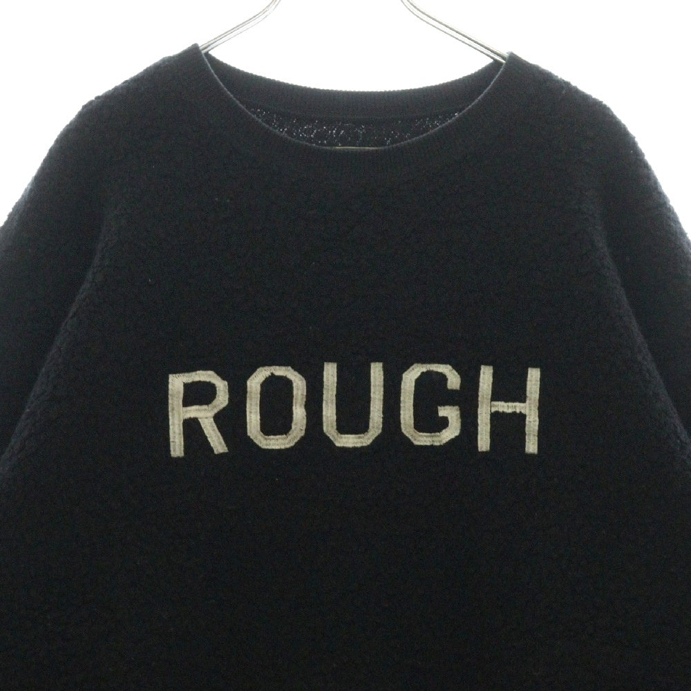 ROUGH AND RUGGED(ラフアンドラゲッド) WOOL BOA SWEAT ウール ボア スウェット フロント刺繍 ブラック