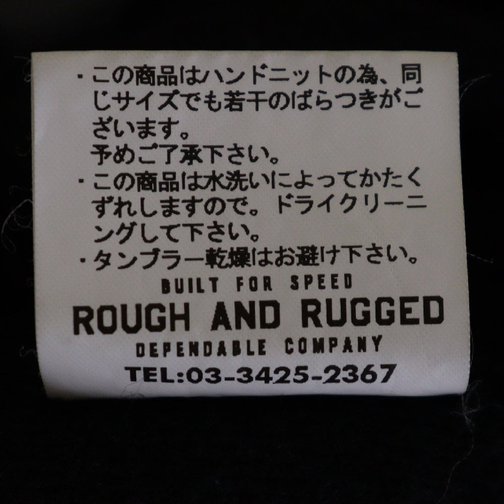 ROUGH AND RUGGED(ラフアンドラゲッド) WOOL BOA SWEAT ウール ボア スウェット フロント刺繍 ブラック