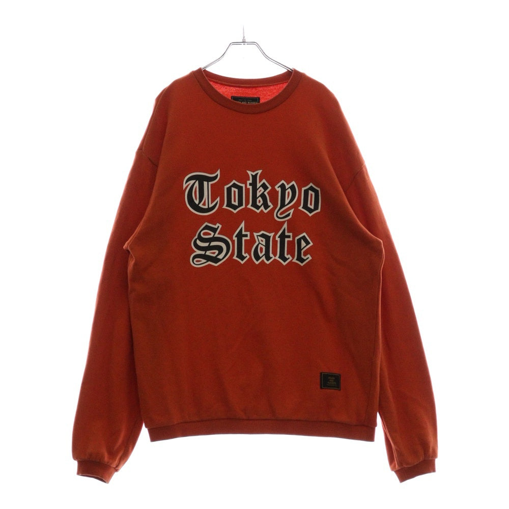 ROUGH AND RUGGED(ラフアンドラゲッド) COTTON SWEAT TRAINER コットン スウェット トレーナー フロントプリント レッド