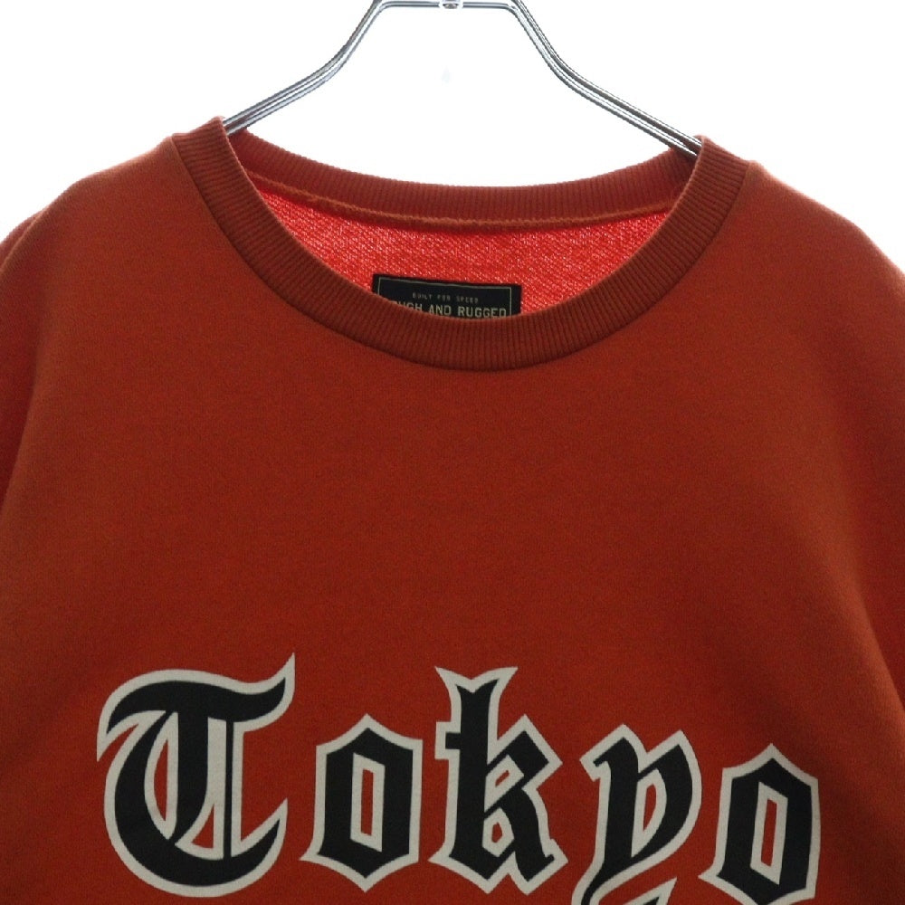 ROUGH AND RUGGED(ラフアンドラゲッド) COTTON SWEAT TRAINER コットン スウェット トレーナー フロントプリント レッド