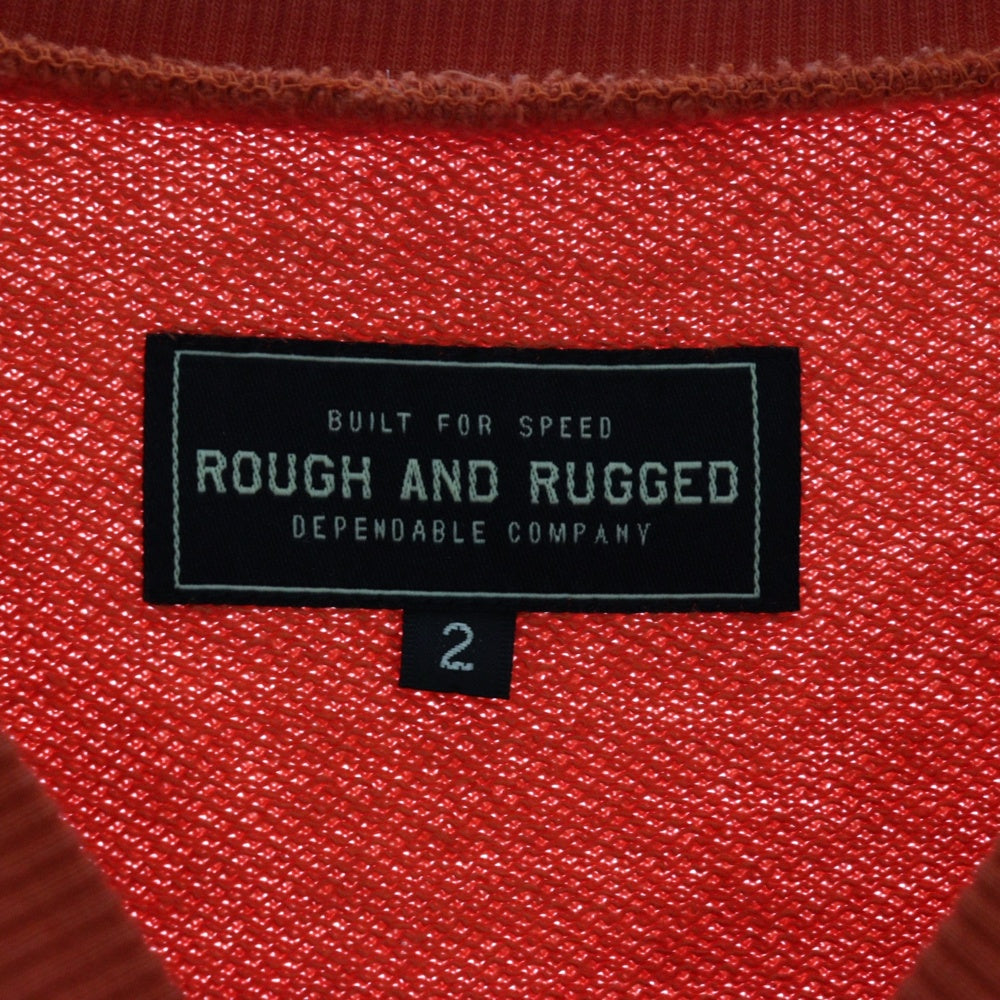 ROUGH AND RUGGED(ラフアンドラゲッド) COTTON SWEAT TRAINER コットン スウェット トレーナー フロントプリント レッド