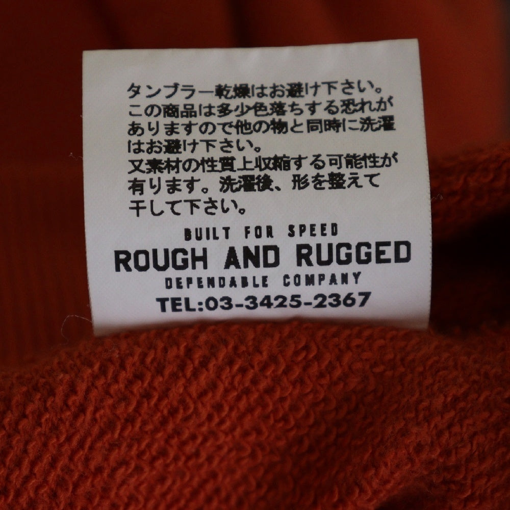 ROUGH AND RUGGED(ラフアンドラゲッド) COTTON SWEAT TRAINER コットン スウェット トレーナー フロントプリント レッド