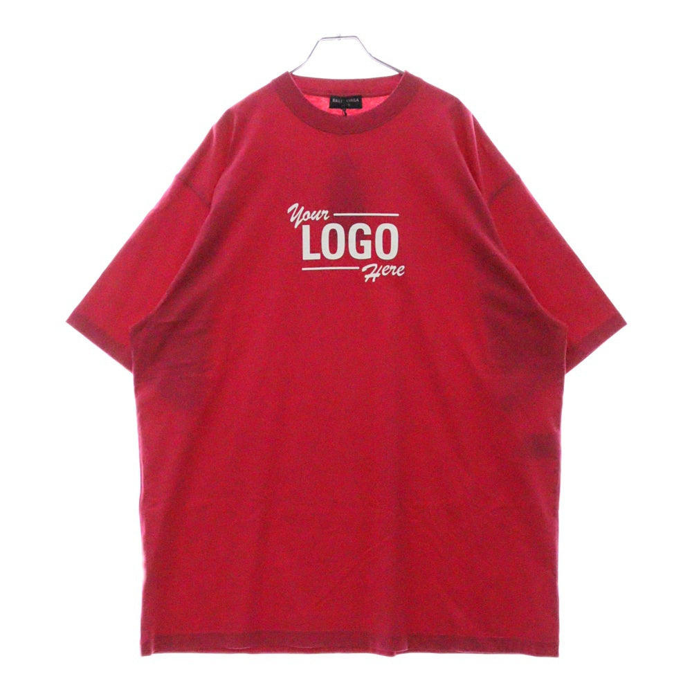 BALENCIAGA(バレンシアガ) 21SS Logo Here Flatground T-Shirt ロゴプリント 半袖Tシャツ ピンク 651795 TKV81