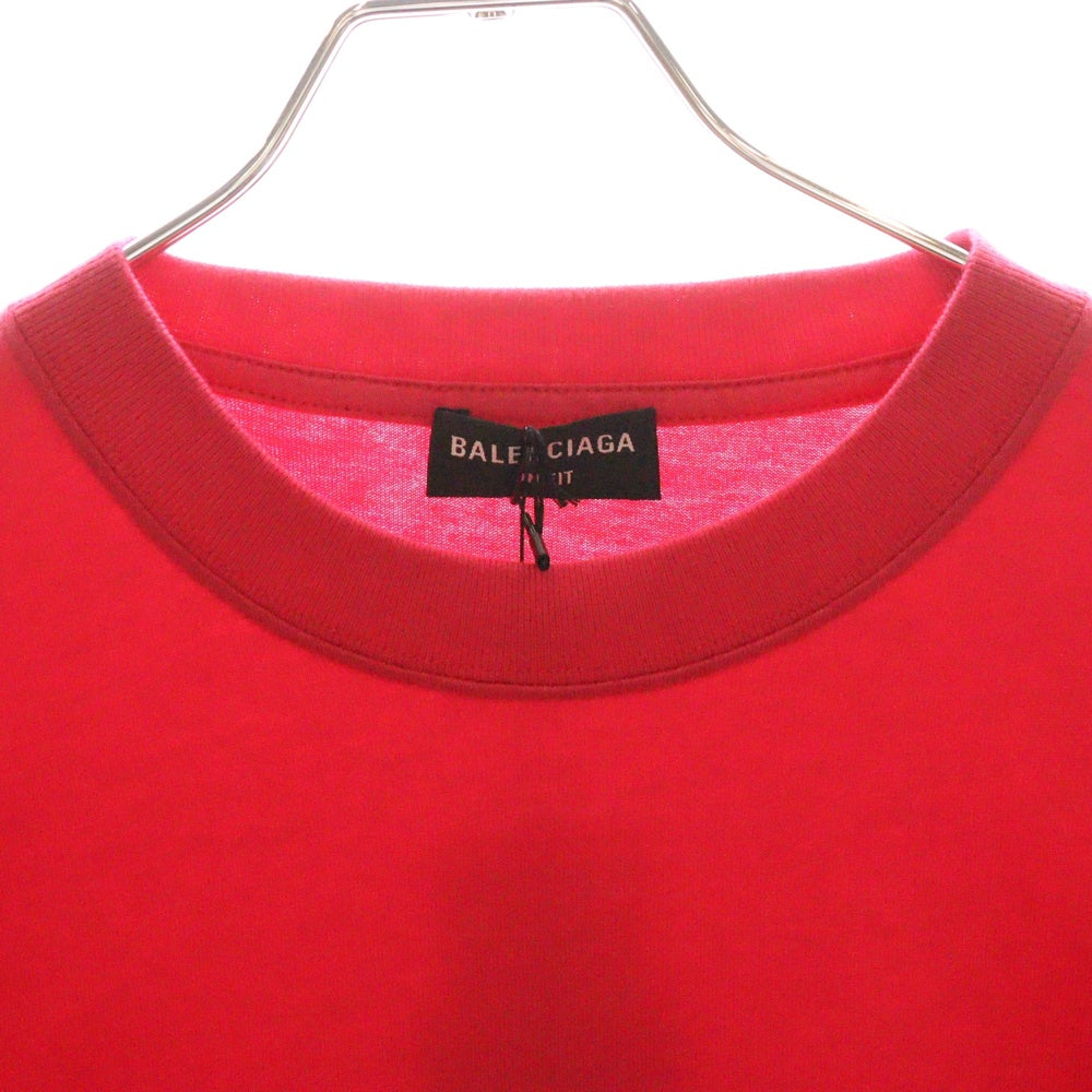 BALENCIAGA(バレンシアガ) 21SS Logo Here Flatground T-Shirt ロゴプリント 半袖Tシャツ ピンク 651795 TKV81