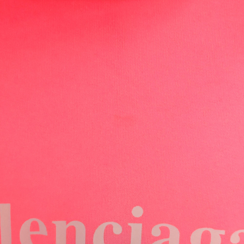 BALENCIAGA(バレンシアガ) Political Campaign Logo Hooded Sweatshirt キャンペーンロゴプリントプルオーバースウェットパーカー フーディー ピンク 578135 TJVD4