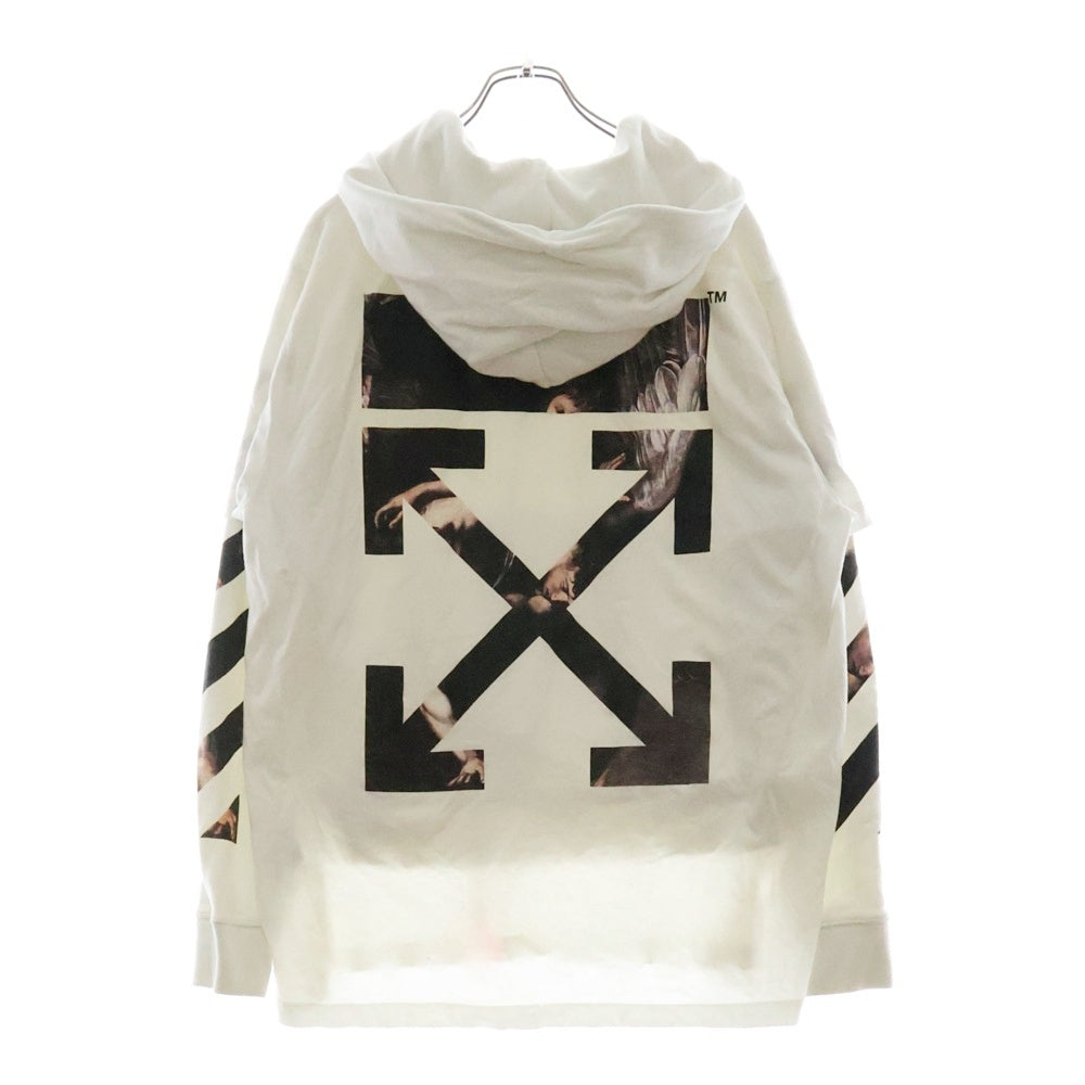 OFF-WHITE(オフホワイト) 20SS Caravaggio Arrow Laeyard Hoodie カラヴァッジョ レイヤード プルオーバースウェットパーカー フーディー ホワイト OMAB033S20185004