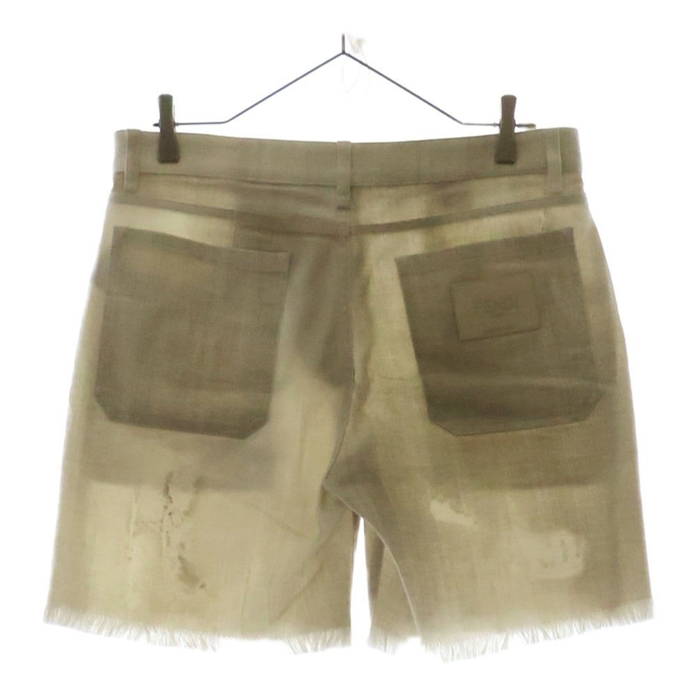 FENDI(フェンディ) 23SS Bermudas Beige denim trouserss デニムショートパンツ ハーフパンツ ベージュ FLP307 AMYU