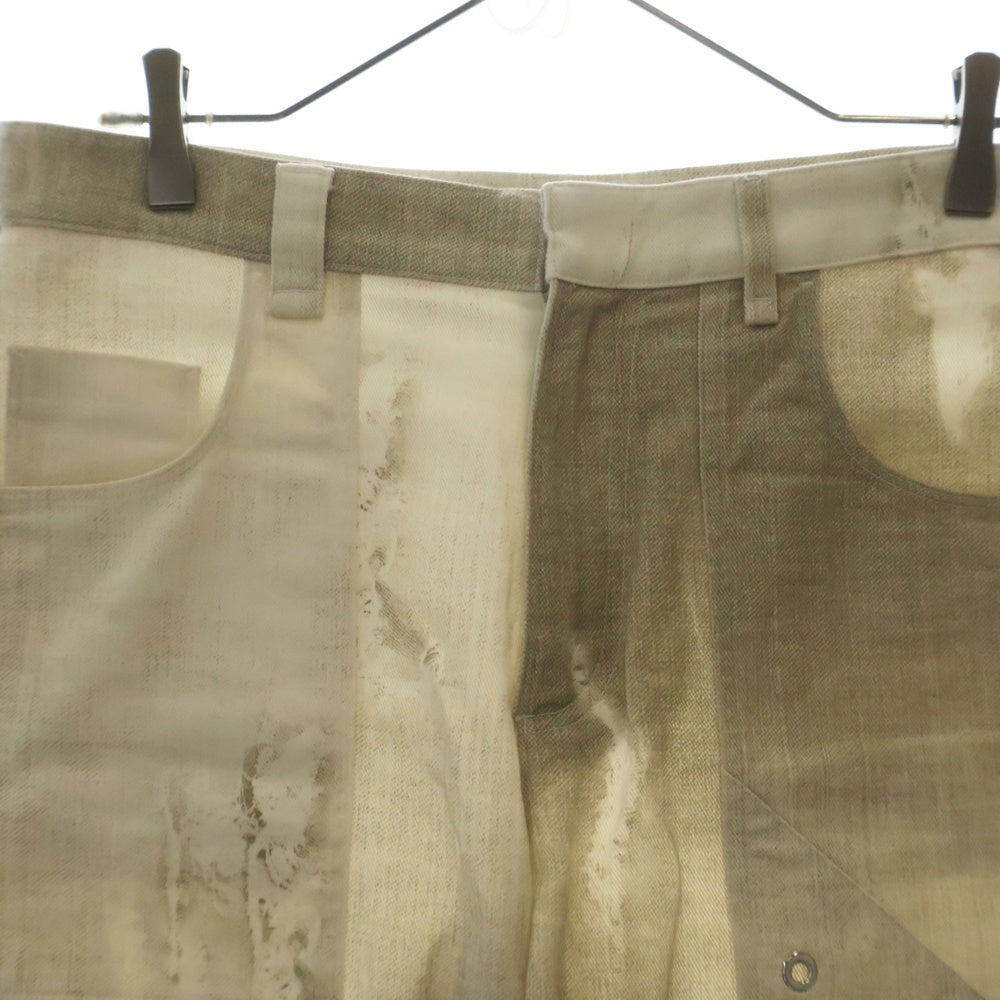 FENDI(フェンディ) 23SS Bermudas Beige denim trouserss デニムショートパンツ ハーフパンツ ベージュ FLP307 AMYU