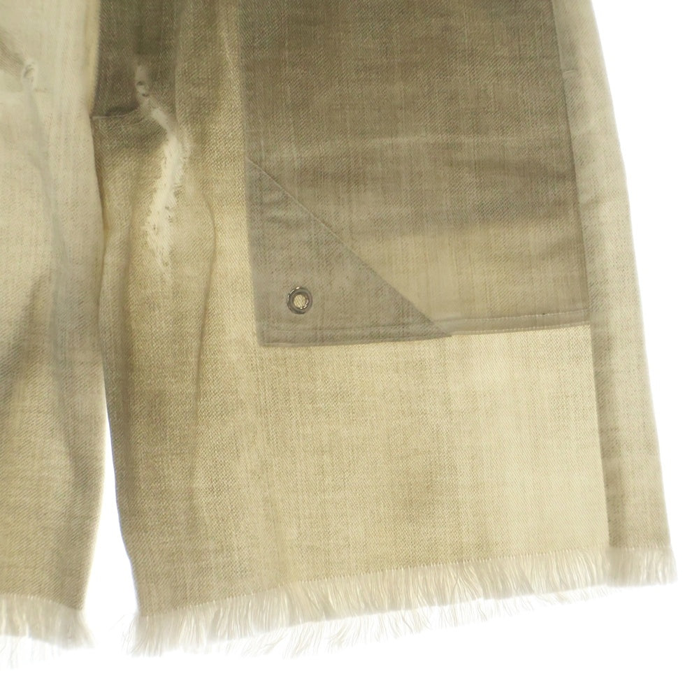FENDI(フェンディ) 23SS Bermudas Beige denim trouserss デニムショートパンツ ハーフパンツ ベージュ FLP307 AMYU