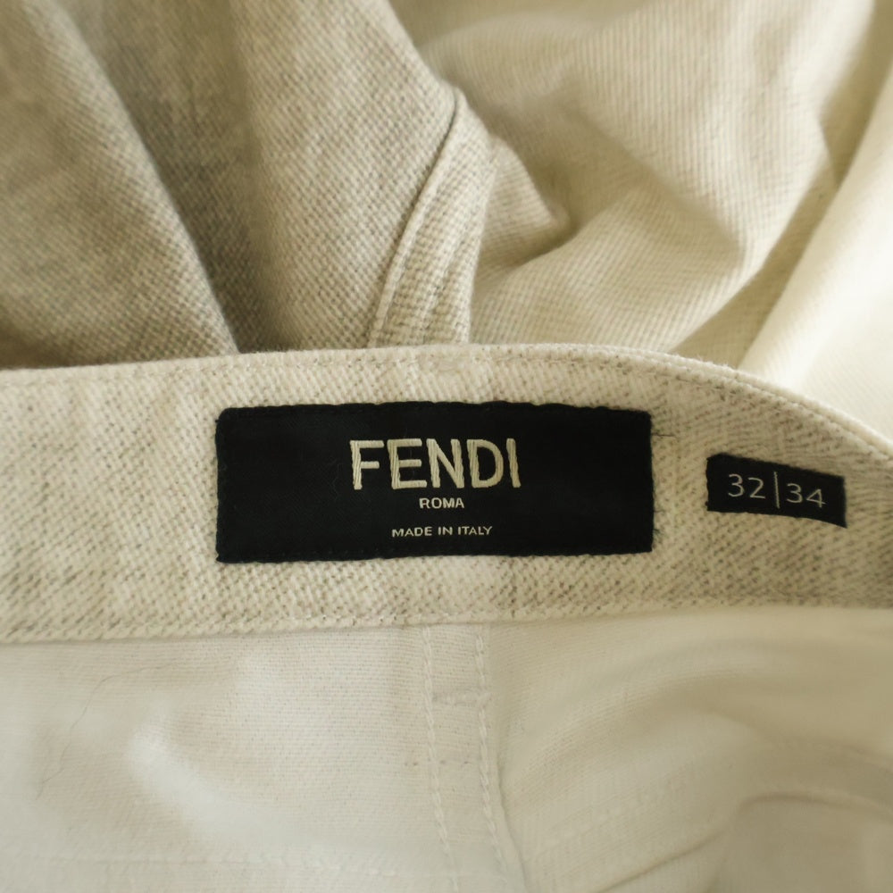 FENDI(フェンディ) 23SS Bermudas Beige denim trouserss デニムショートパンツ ハーフパンツ ベージュ FLP307 AMYU