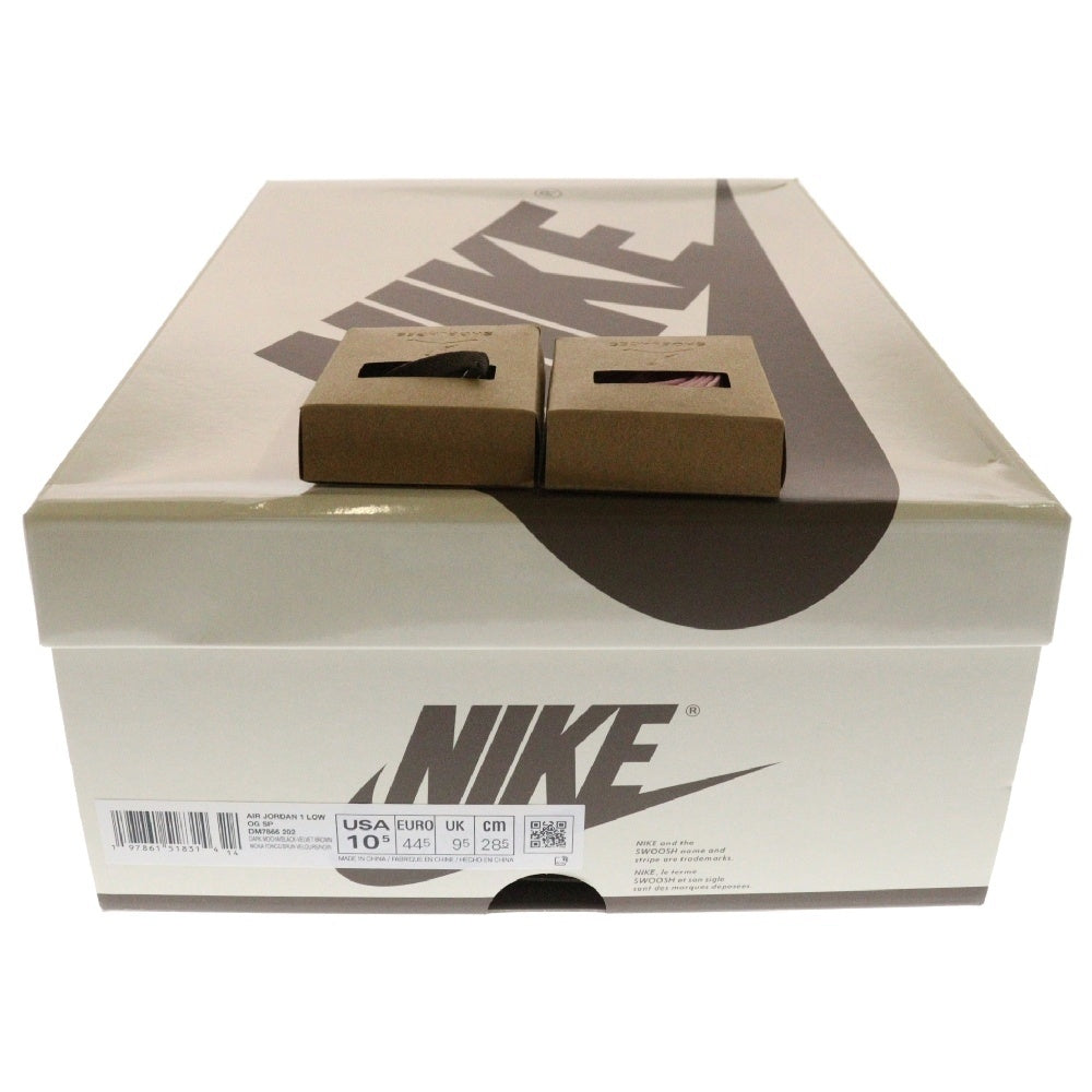 NIKE(ナイキ) ×TRAVIS SCOTT AIR JORDAN 1 LOW OG SP VELVET BROWN DM7866-202 トラヴィススコット エアジョーダン1 ベルベットブラウン ローカットスニーカー US10.5/28.5cm