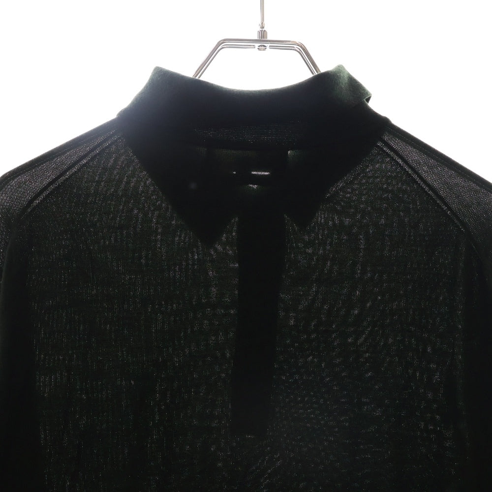 Loro Piana(ロロピアーナ) ウールニット 長袖ポロシャツ グリーン MAM5625