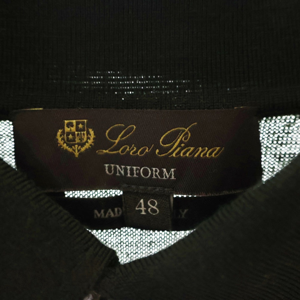Loro Piana(ロロピアーナ) ウールニット 長袖ポロシャツ グリーン MAM5625