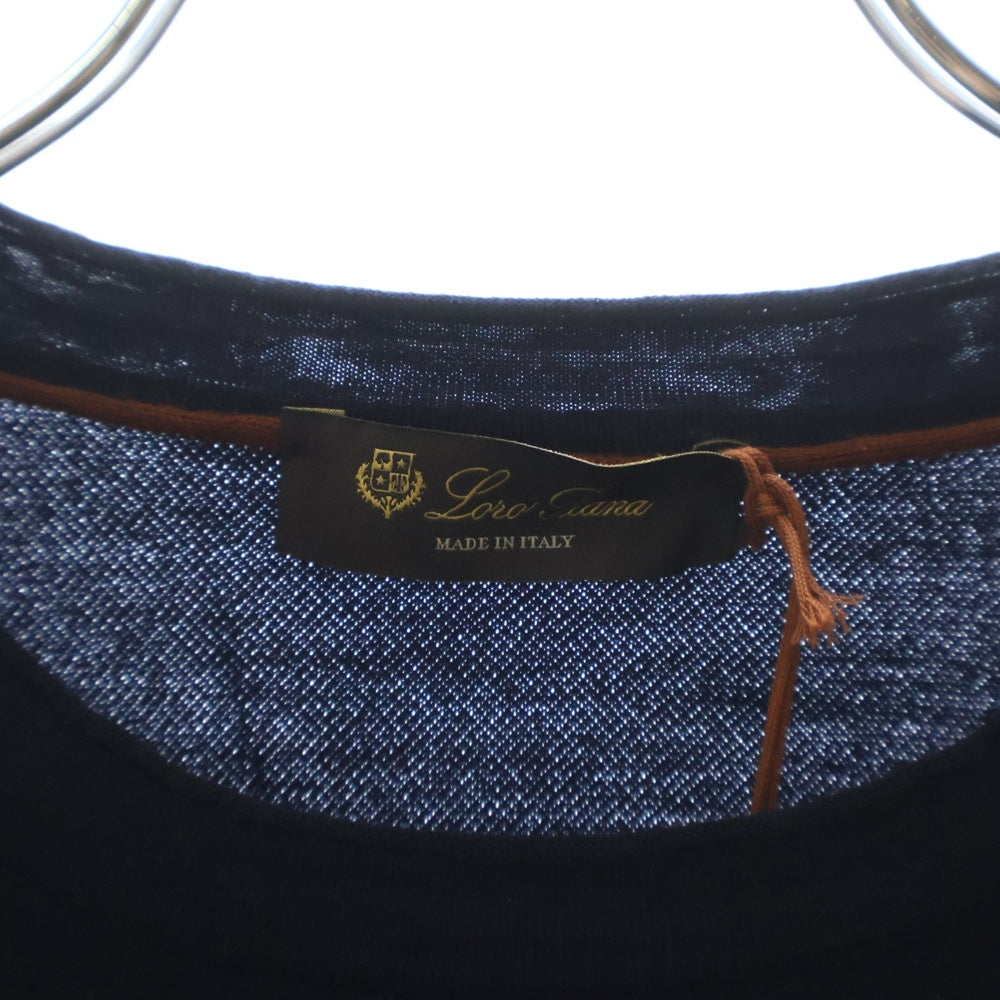 Loro Piana(ロロピアーナ) ウールニット 長袖クルーネックトレーナー ネイビー MAD4122