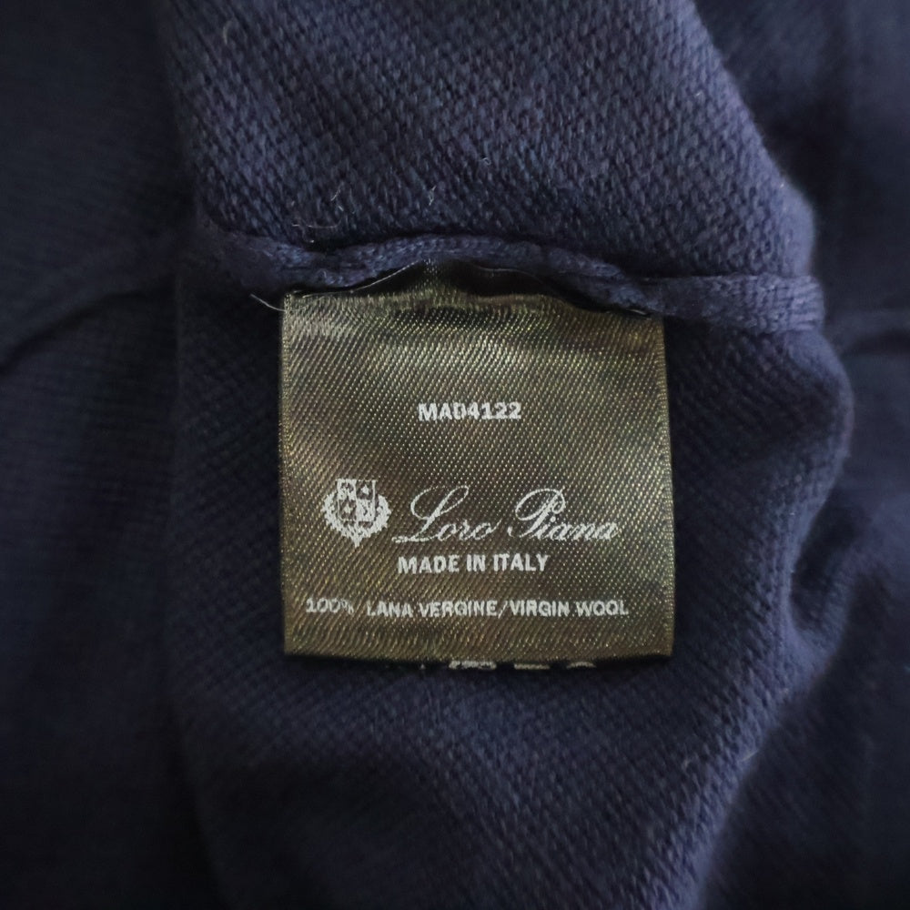 Loro Piana(ロロピアーナ) ウールニット 長袖クルーネックトレーナー ネイビー MAD4122