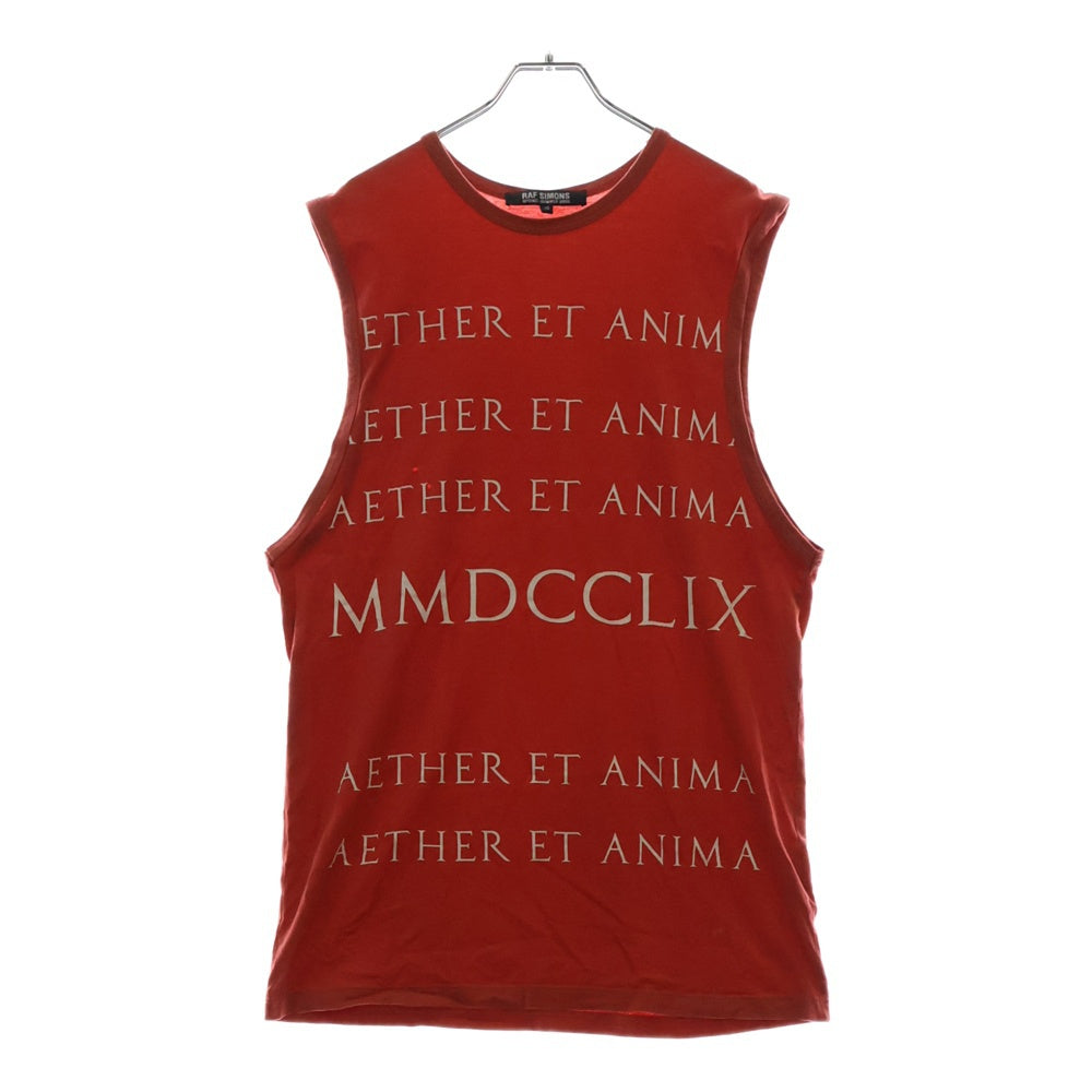 RAF SIMONS(ラフシモンズ) 06SS MESSAGE TANK-TOP メッセージ フロントプリント ノースリーブTシャツ タンクトップ オレンジ