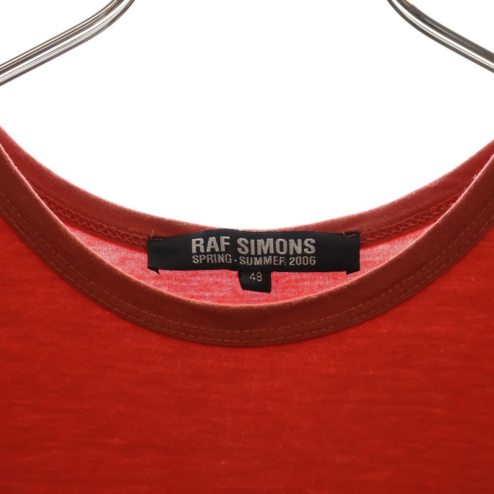 RAF SIMONS(ラフシモンズ) 06SS MESSAGE TANK-TOP メッセージ フロントプリント ノースリーブTシャツ タンクトップ オレンジ
