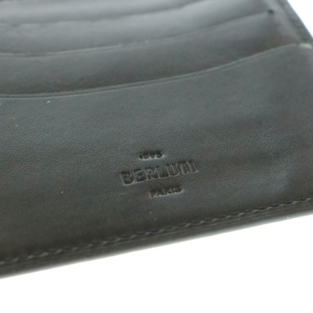 Berluti(ベルルッティ) フィギュア スクリット レザーウォレット 2つ折り財布 マネークリップ ブラウン