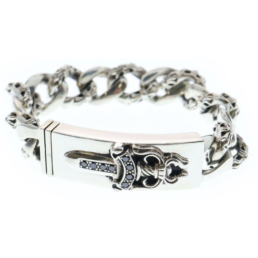 CHROME HEARTS(クロムハーツ) 13LINK ID DAGGER AFTER B/D ダガーIDファンシーブレスレット アフターブラックダイヤ シルバー