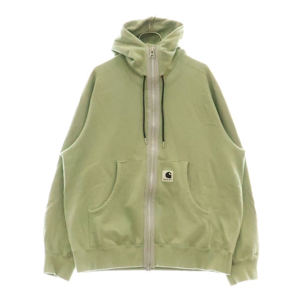 Sacai(サカイ) 24SS ×Carhartt Isetan Exclusive Hoodie カーハート ジップアップスウェットパーカー フーディー グリーン 24-0812S