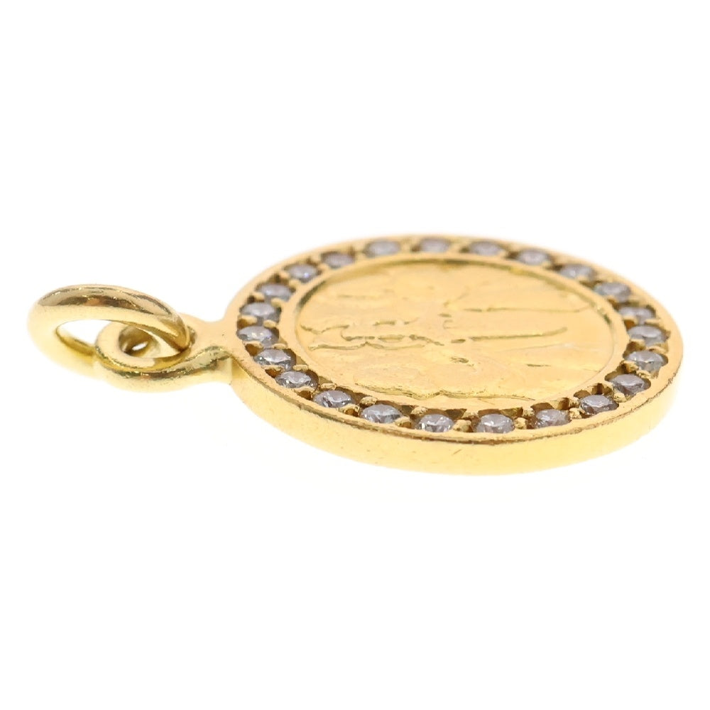 CHROME HEARTS(クロムハーツ) 22K CHRM ANGL MDL P/DIA エンジェルメダル PAVEダイヤ ペンダントトップ ゴールド