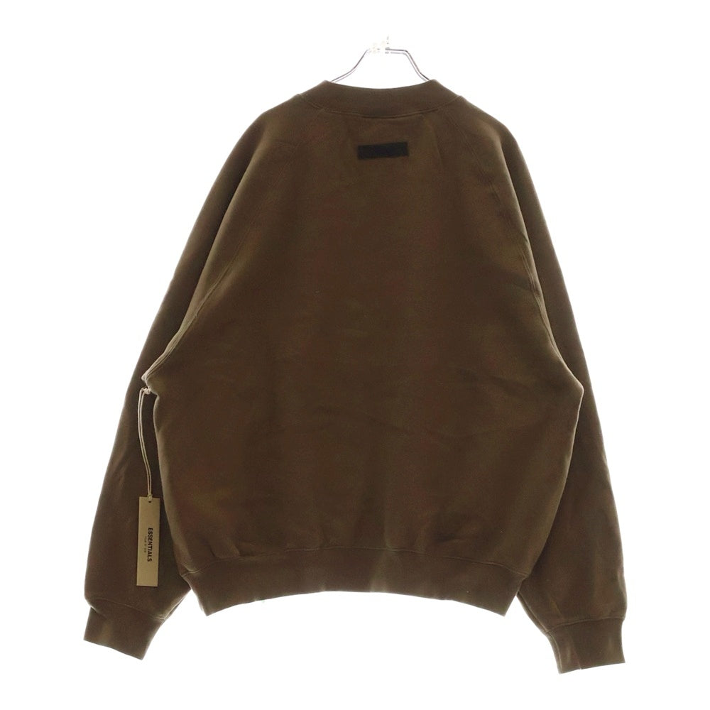 FEAR OF GOD ESSENTIALS(フィアオブゴッド エッセンシャルズ) SWEATSHRT フロントラバーロゴ クルーネックスウェットトレーナー ブラウン