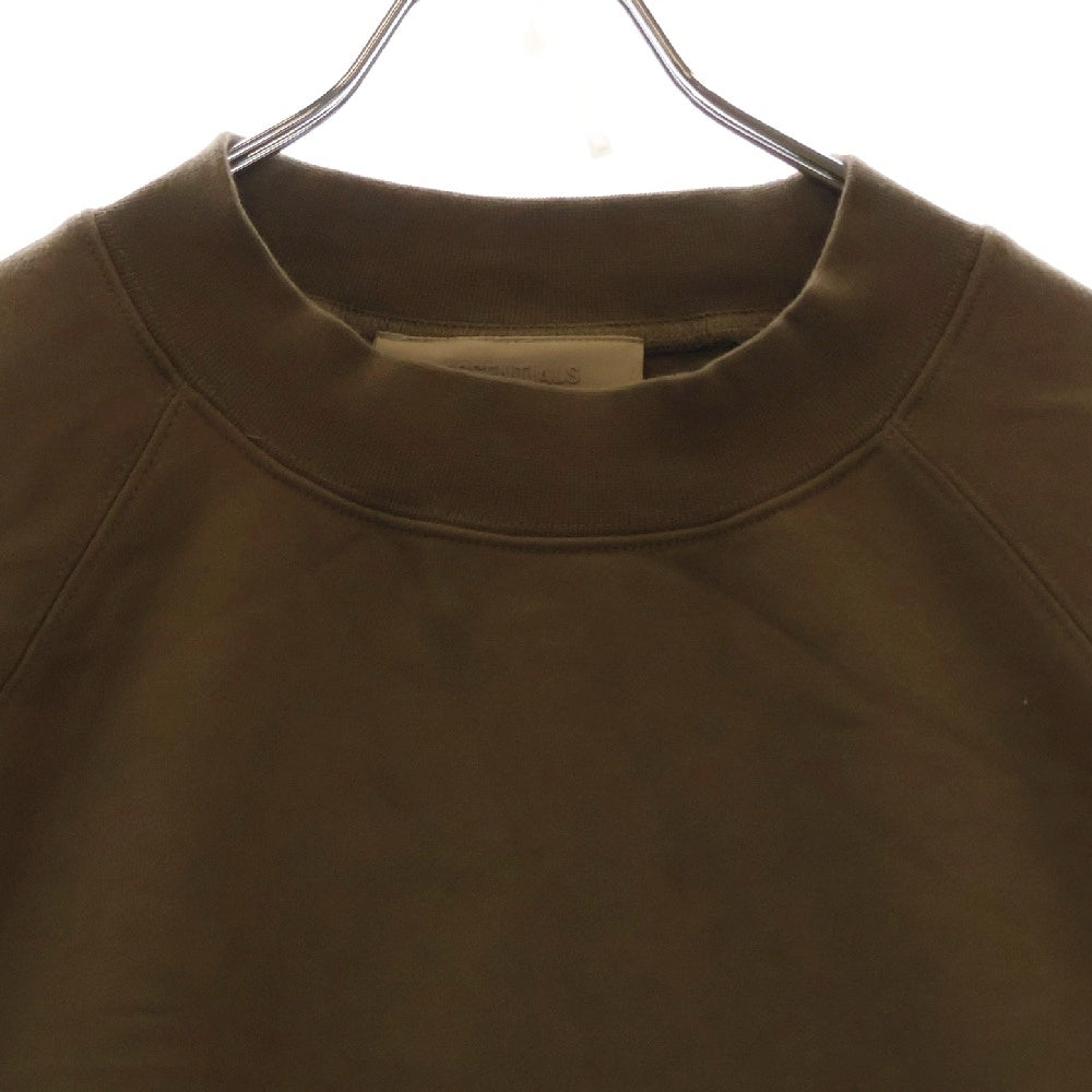 FEAR OF GOD ESSENTIALS(フィアオブゴッド エッセンシャルズ) SWEATSHRT フロントラバーロゴ クルーネックスウェットトレーナー ブラウン