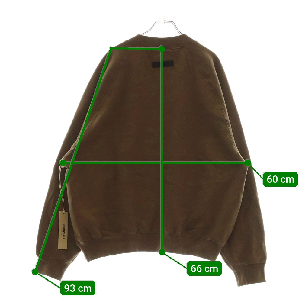 FEAR OF GOD ESSENTIALS(フィアオブゴッド エッセンシャルズ) SWEATSHRT フロントラバーロゴ クルーネックスウェットトレーナー ブラウン