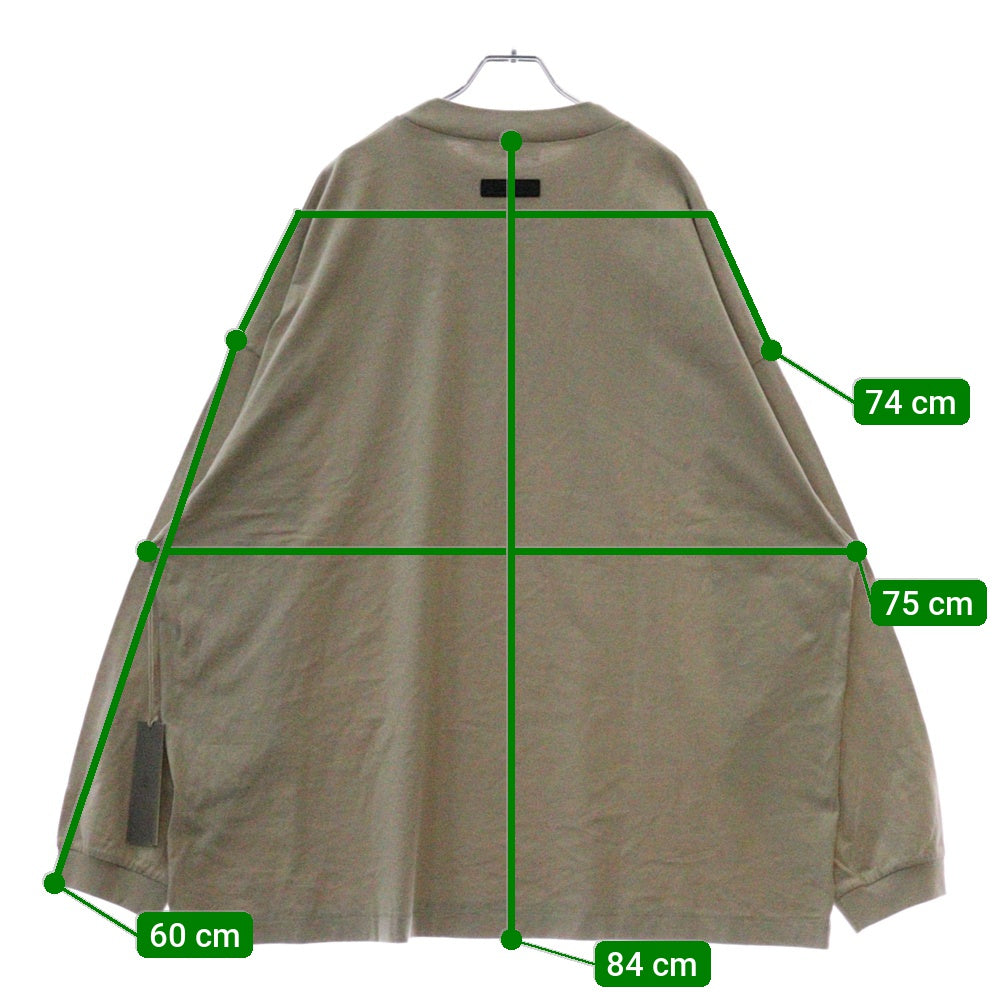 FEAR OF GOD ESSENTIALS(フィアオブゴッド エッセンシャルズ) L/S T-SHIRT フロントロゴ 長袖Tシャツ ロンT ベージュ