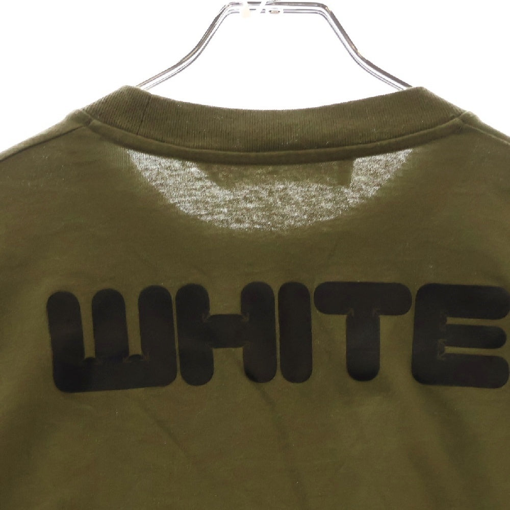 OFF-WHITE(オフホワイト) 21AW L/S T-Shirt ロゴプリント 長袖Tシャツ ロンT カーキ OMAB064F21JER005