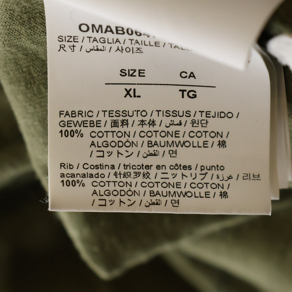 OFF-WHITE(オフホワイト) 21AW L/S T-Shirt ロゴプリント 長袖Tシャツ ロンT カーキ OMAB064F21JER005