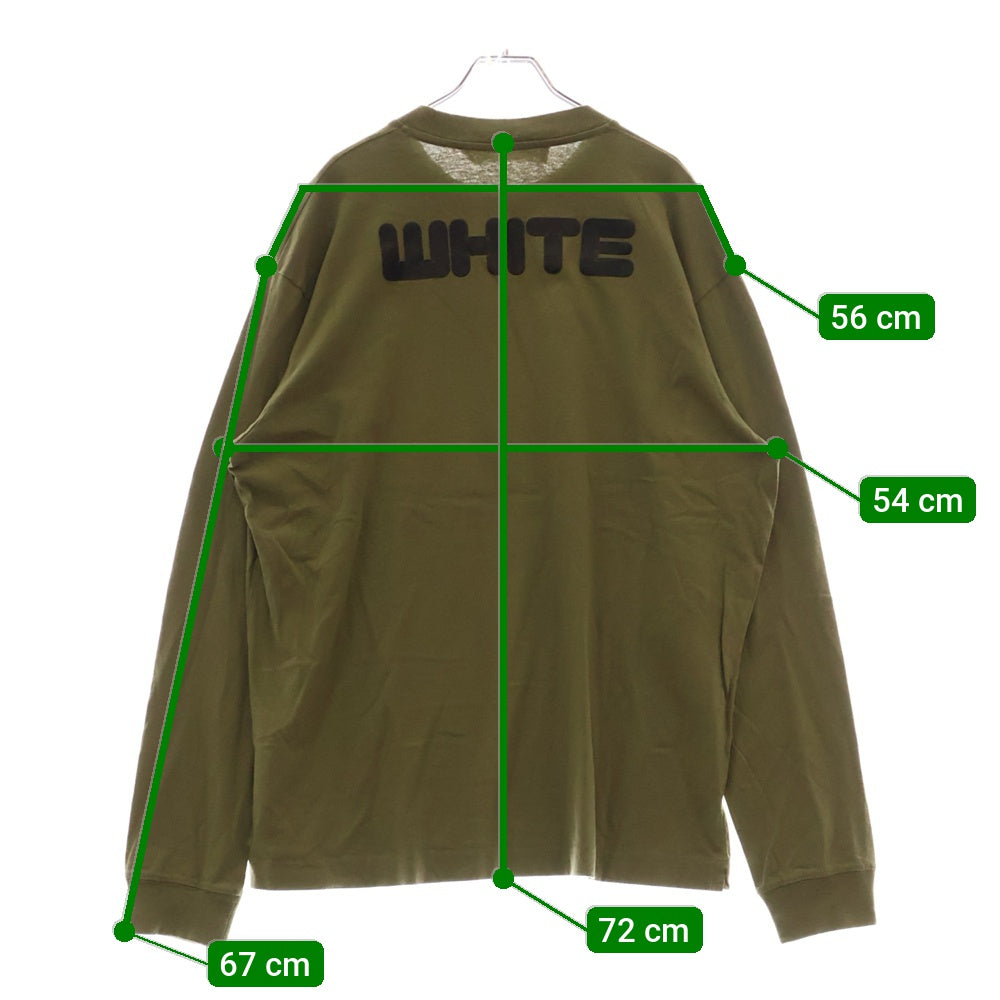OFF-WHITE(オフホワイト) 21AW L/S T-Shirt ロゴプリント 長袖Tシャツ ロンT カーキ OMAB064F21JER005