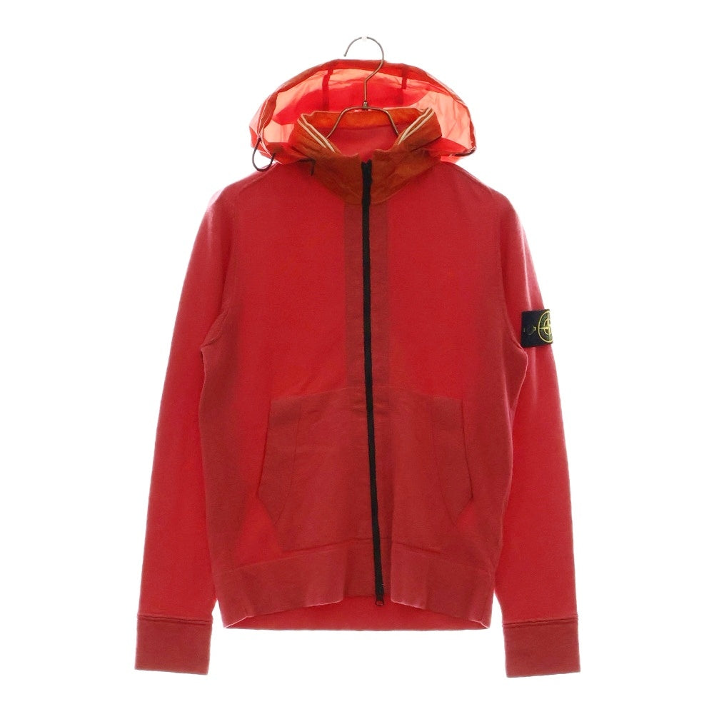 STONE ISLAND(ストーンアイランド) Hi Neck Zip ロゴワッペン ハイネックジップアップフーディー ピンク 6015530B0