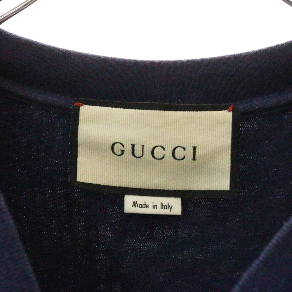 GUCCI(グッチ) 20SS ANCHOR OVERSIZE T-SHIRT アンカー グラフィック ロゴ半袖Tシャツ ネイビー 565806 XJB23