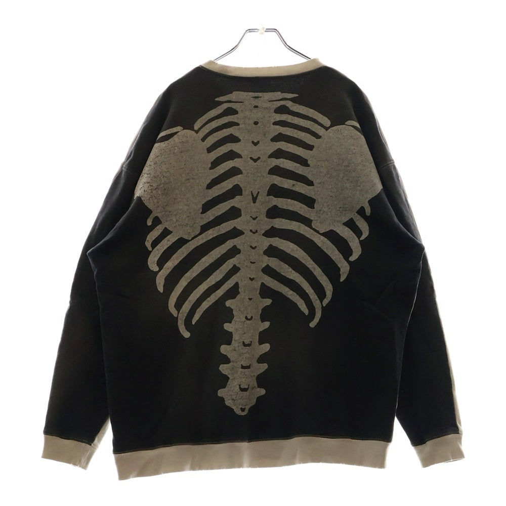 KAPITAL(キャピタル) TWO-TONE SKELETON CREWNECK ボーンプリント クルーネックスウェットトレーナー グレー KOR810LC01