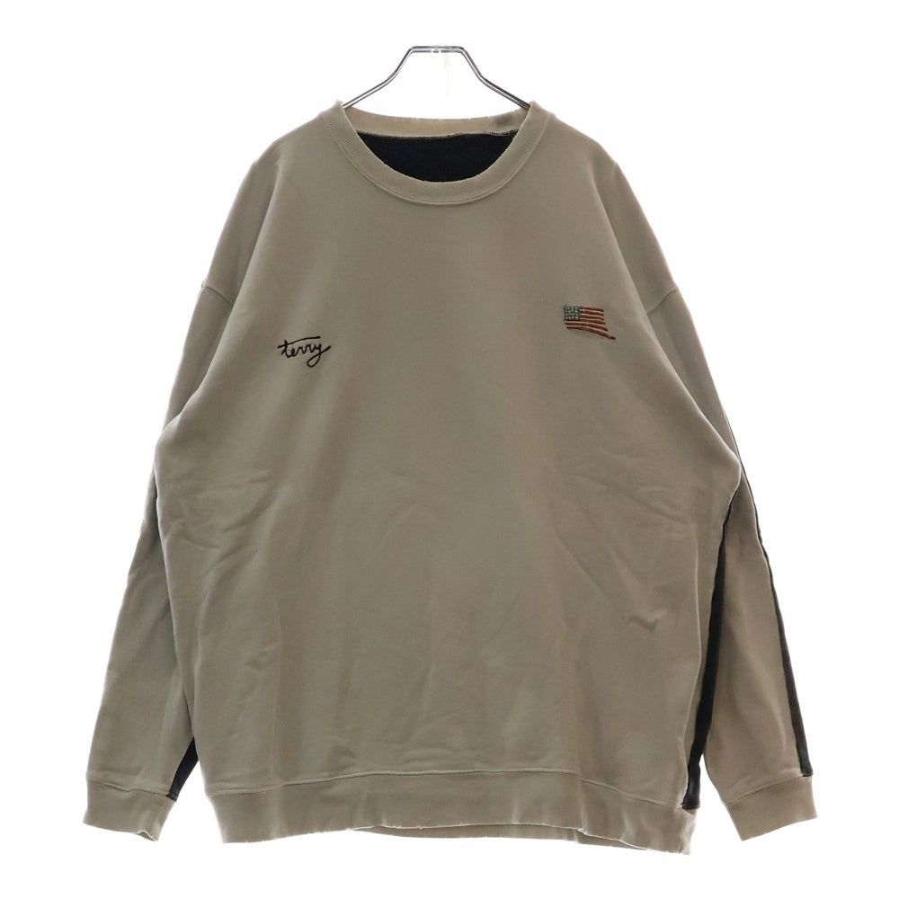 KAPITAL(キャピタル) TWO-TONE SKELETON CREWNECK ボーンプリント クルーネックスウェットトレーナー グレー KOR810LC01