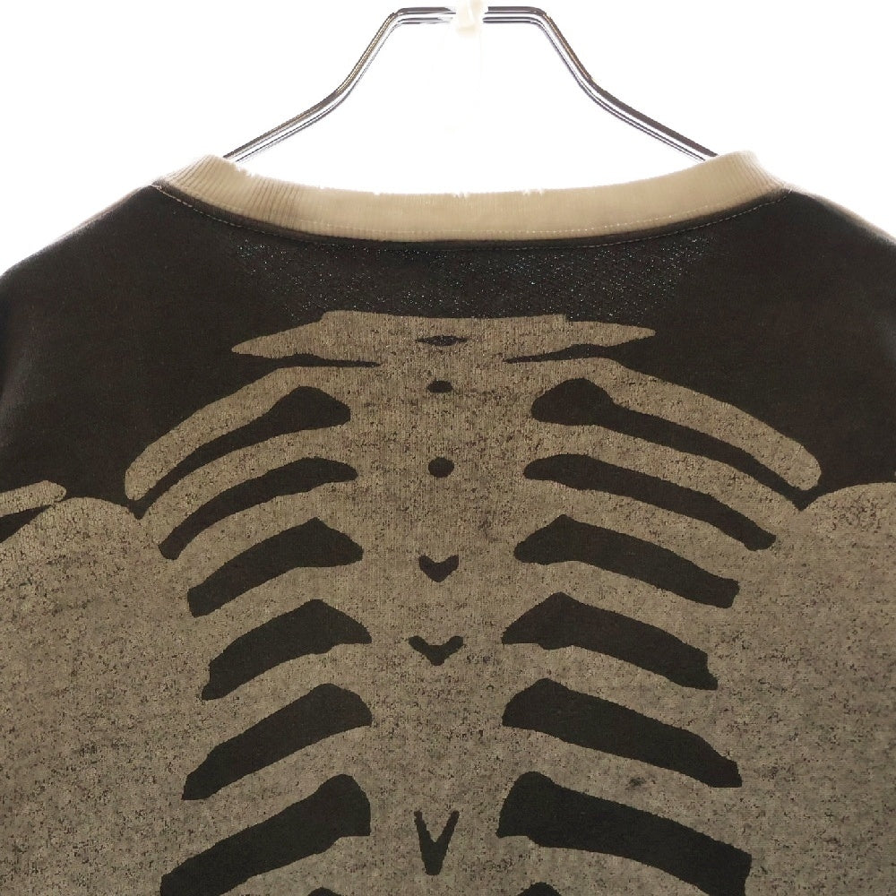 KAPITAL(キャピタル) TWO-TONE SKELETON CREWNECK ボーンプリント クルーネックスウェットトレーナー グレー KOR810LC01