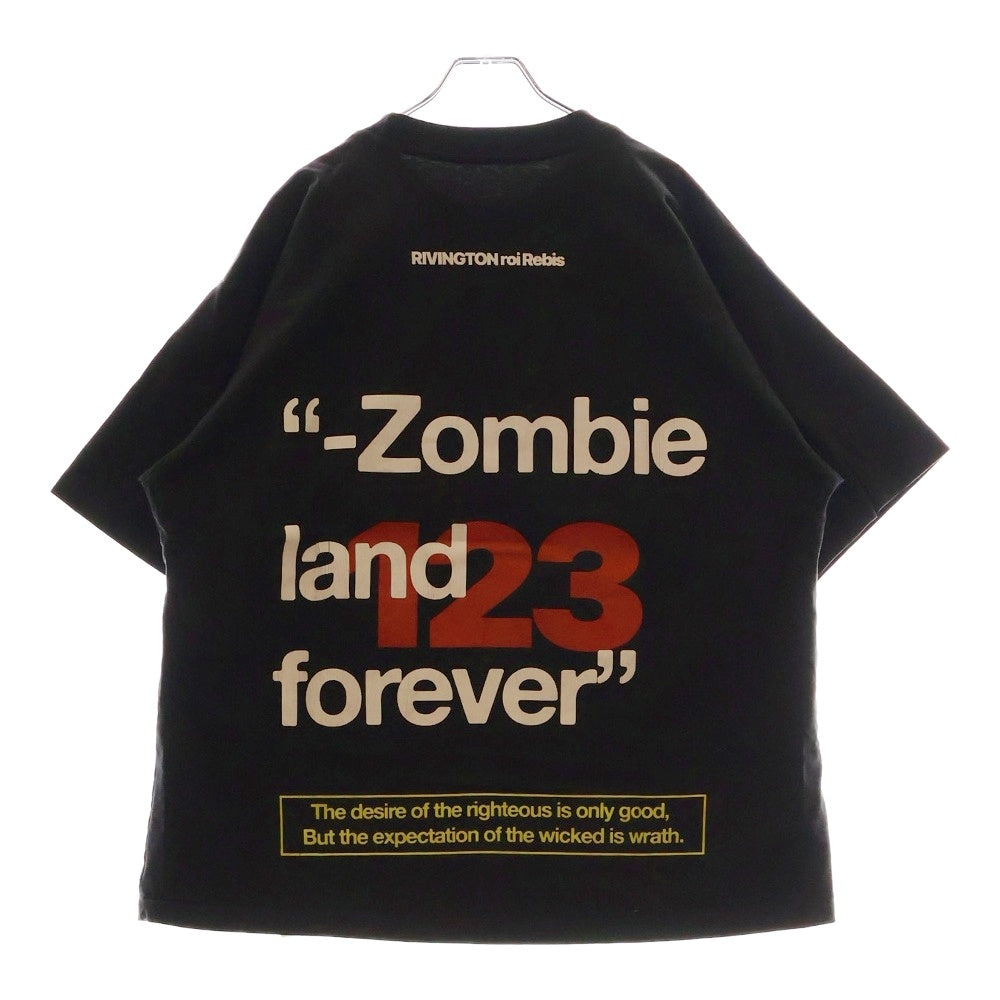 RRR123 RIVINGTON roi Rebis(リヴィントンロイレビス) 23AW ZOMBIELAND TEE 半袖Tシャツ ブラック