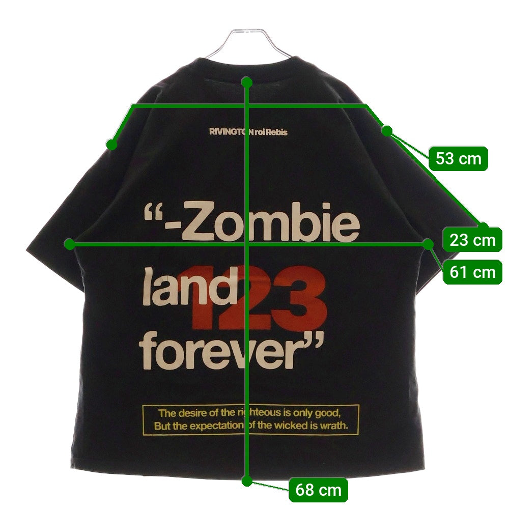 RRR123 RIVINGTON roi Rebis(リヴィントンロイレビス) 23AW ZOMBIELAND TEE 半袖Tシャツ ブラック